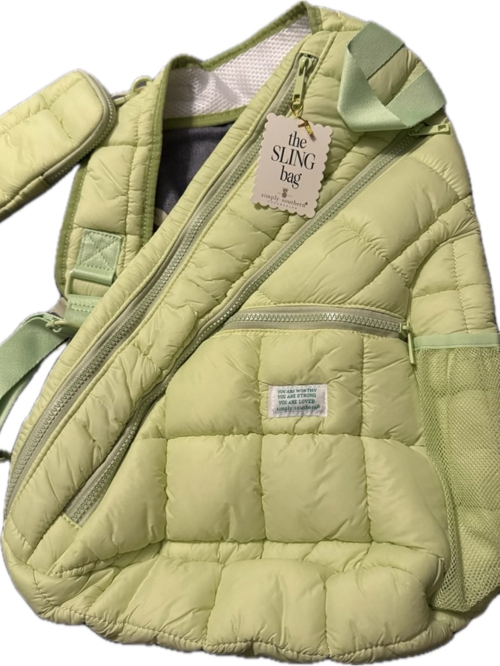 Simply Southern Puff Sling Bag Light Green